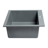 ALFI Brand AB2420DI-T Titanium 24" Drop-In Granite Composite Kitchen Sink