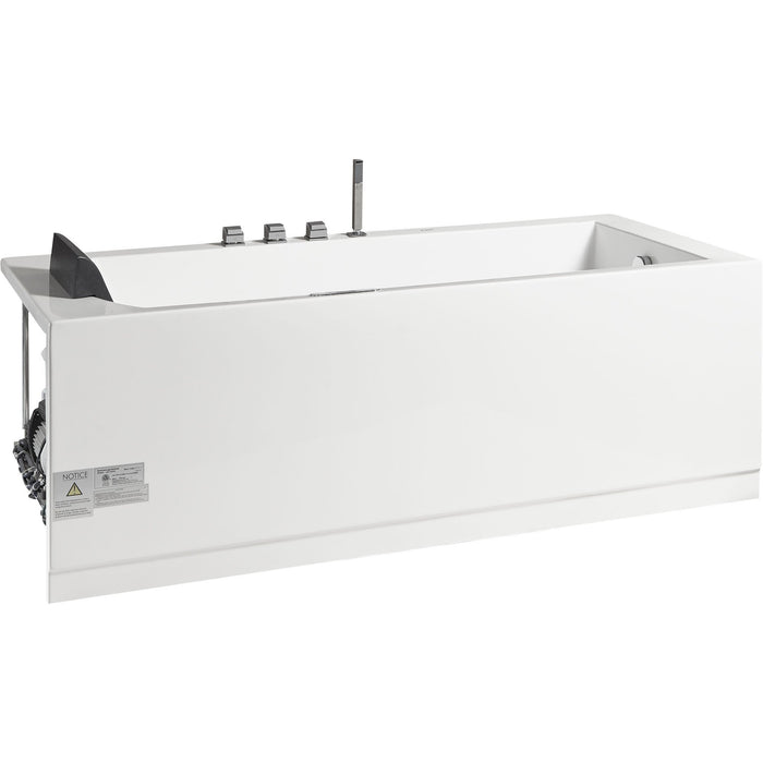 EAGO AM154ETL-R6 6 ft Acrylic White Rectangular Whirlpool Bathtub with Fixtures