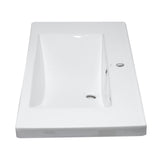 EAGO BH002 White Ceramic 40" x 19" Rectangular Drop in Sink