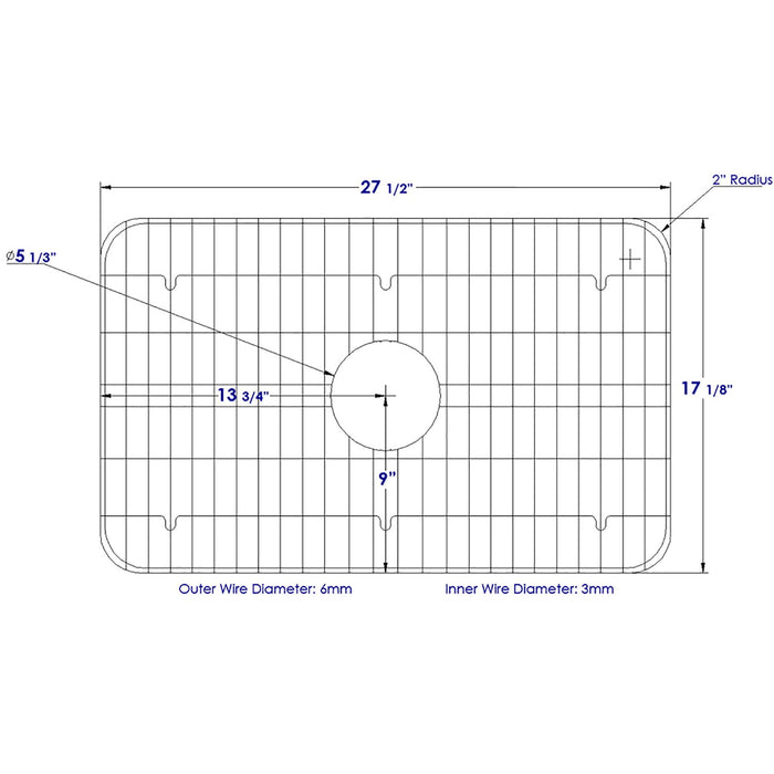 ALFI Brand GR510 Solid Stainless Steel Kitchen Sink Grid