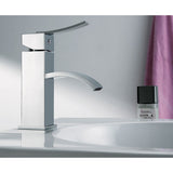 ALFI Brand AB1258-PC Polished Chrome Square Body Curved Spout Bathroom Faucet