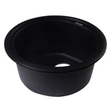 ALFI AB1717DI-BLA Black 17" Drop-In Round Granite Composite Kitchen Prep Sink