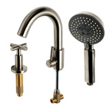 ALFI Brand AB2503-BN Brushed Nickel Deck Mounted Tub Filler with Hand Held Showerhead