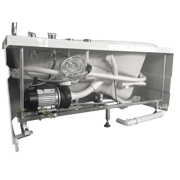EAGO AM175-R 5' White Acrylic Corner Whirlpool Bathtub - Drain on Right
