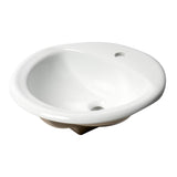 ALFI Brand ABC802 White Modern 21" Round Drop-in Ceramic Sink with Faucet Hole