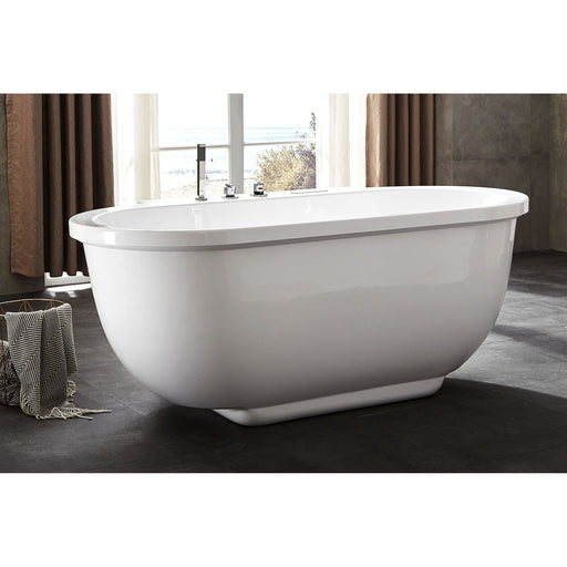 EAGO AM128ETL 6 ft Acrylic White Whirlpool Bathtub with Fixtures