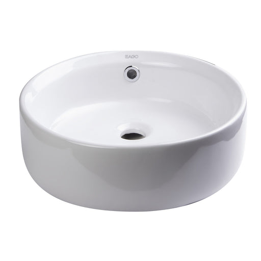 EAGO BA129 16" ROUND CERAMIC ABOVE MOUNT BATHROOM BASIN VESSEL Sink