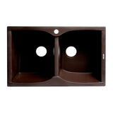 ALFI Brand AB3220DI-C Chocolate 32" Drop-In 2x Bowl Granite Comp Kitchen Sink