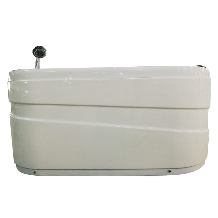 EAGO AM175-L 5'' White Acrylic Corner Whirlpool Bathtub - Drain on Left