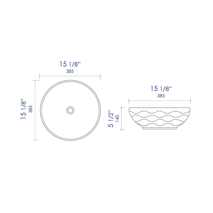 ALFI Brand ABC909 White Modern 17" Decorative Round Vessel Above-Mount Ceramic Sink
