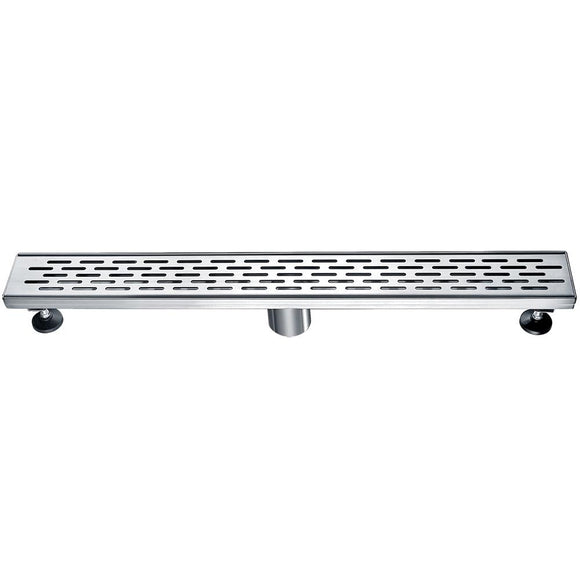 ALFI ABLD24C 24" Long Stainless Steel Linear Shower Drain with Groove Holes