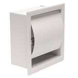 ALFI Brand ABTPC77-W White Modern Matte Stainless Steel Recessed Toilet Paper Holder with Cover