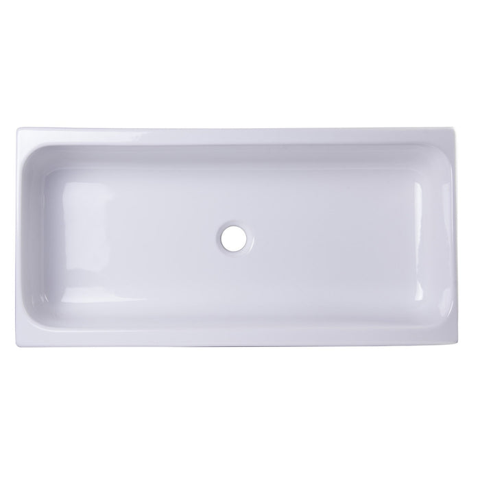 ALFI Brand AB36TR 36" White Above Mount Porcelain Bath Trough Sink