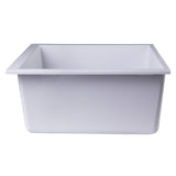 ALFI AB2420UM-W White 24" Undermount Single Bowl Granite Composite Kitchen Sink