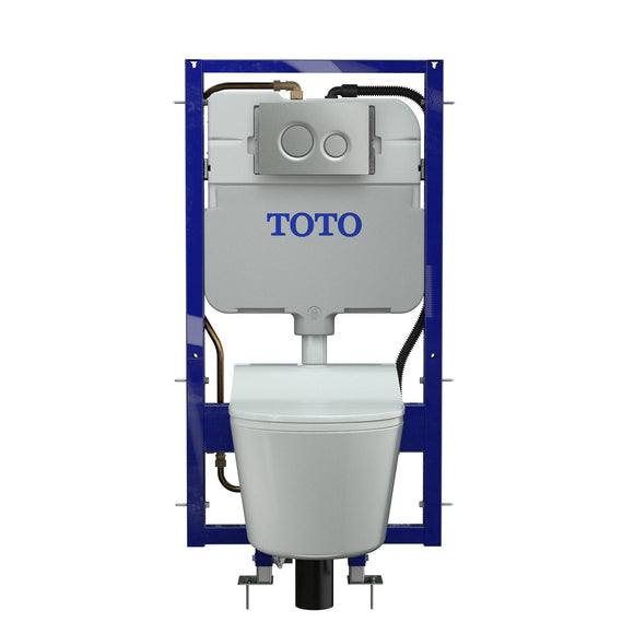 TOTO CWT4474547CMFGA#MS Washlet+ RP Wall-Hung D-Shape Toilet with RW Bidet Seat and DuoFit In-Wall Tank System