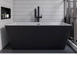 ALFI AB8834 59" Black & White Rectangular Acrylic Free Standing Soaking Bathtub
