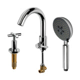 ALFI Brand AB2503-PC Polished Chrome Deck Mounted Tub Filler with Hand Held Showerhead