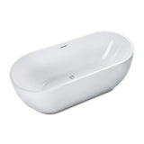 ALFI Brand AB8839 67 inch White Oval Acrylic Free Standing Soaking Bathtub