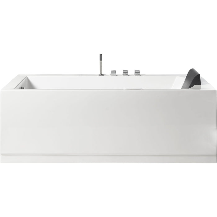 EAGO AM154ETL-L6 6 ft Acrylic White Rectangular Whirlpool Bathtub with Fixtures