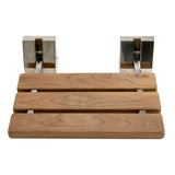 ALFI Brand ABS16S-BN Brushed Nickel 16" Folding Teak Wood Shower Seat Bench