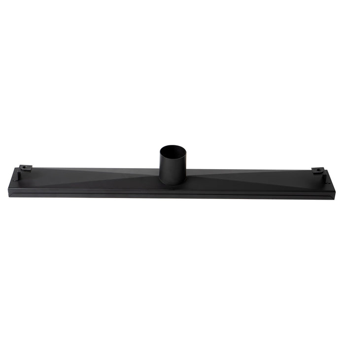 ALFI Brand ABLD24C-BM 24" Black Matte Stainless Steel Linear Shower Drain with Groove Holes