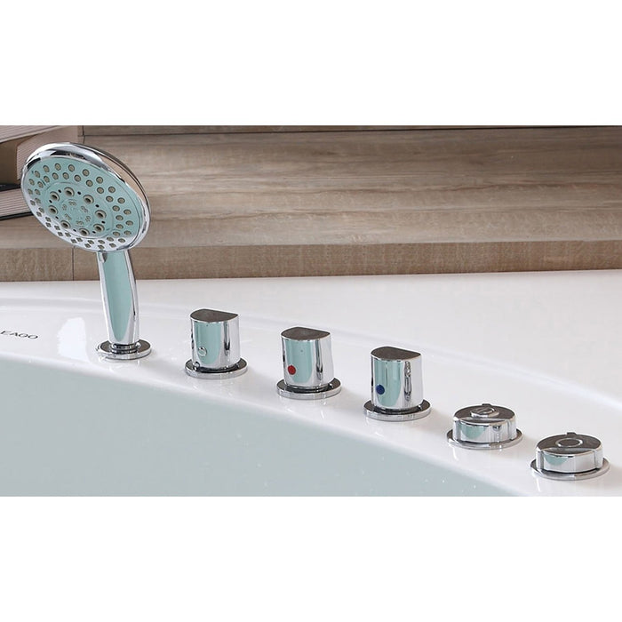 EAGO AM200 5' Modern Double Seat Corner Whirlpool Bath Tub with Fixtures