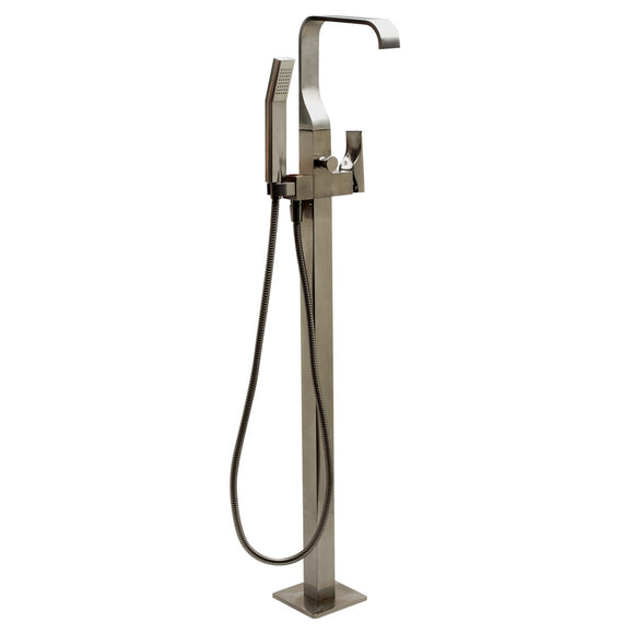 ALFI AB2180-BN Brushed Nickel Floor Mounted Tub Filler Mixer with Shower Head