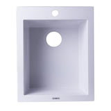 ALFI AB1720DI-W White 17" Drop-In Rectangular Granite Composite Prep Sink