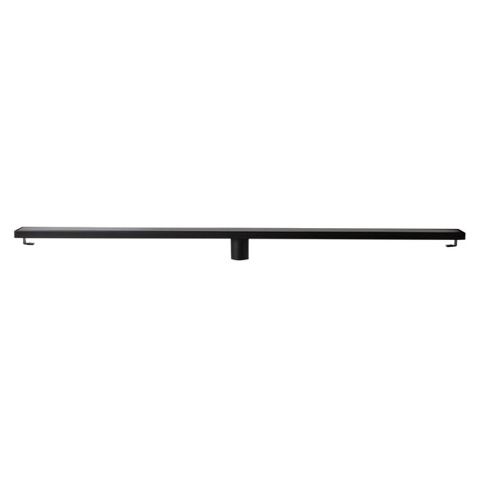 ALFI Brand ABLD47B-BM 47" Black Matte Brushed Stainless Steel Linear Shower Drain with Solid Cover