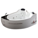 EAGO AM113ETL-L 5.5 ft Left Corner Acrylic White Whirlpool Bathtub for Two
