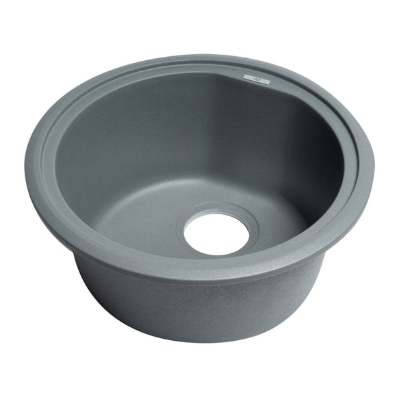 ALFI Brand AB1717DI-T Titanium 17" Drop-In Round Granite Comp Kitchen Prep Sink