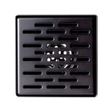 ALFI Brand ABSD55C-BM 5" x 5" Black Matte Square Stainless Steel Shower Drain with Groove Holes