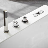 EAGO AM128ETL 6 ft Acrylic White Whirlpool Bathtub with Fixtures