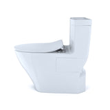 TOTO MS624234CEFG#01 Legato One-Piece Elongated 1.28 GPF Toilet with CeFiONtect and SoftClose Seat, WASHLET+ Ready, Cotton White