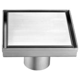 ALFI ABSD55B-BSS 5" x 5" Square Brushed Stainless Steel Shower Drain with Cover