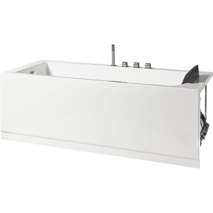 EAGO AM154ETL-L6 6 ft Acrylic White Rectangular Whirlpool Bathtub with Fixtures