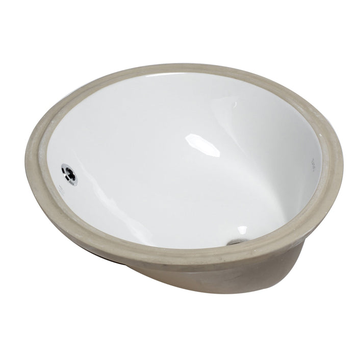 EAGO BC224 White Ceramic 18" x 15" Undermount Oval Bathroom Sink