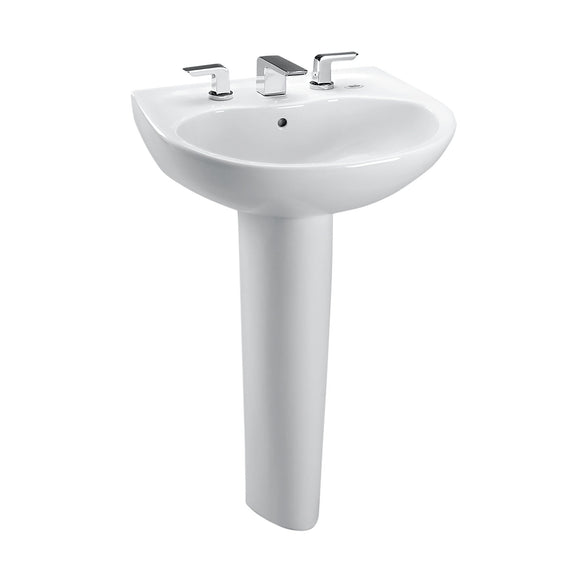 TOTO Prominence Oval Pedestal Bathroom Sink for 4" Center Faucets, Cotton White, SKU: LPT242.4G#01