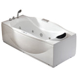 EAGO AM189ETL-L 6 ft Left Drain Acrylic White Whirlpool Bathtub with Fixtures
