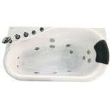 EAGO AM175-L 5'' White Acrylic Corner Whirlpool Bathtub - Drain on Left