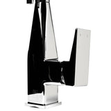 ALFI Brand ABKF3023-PC Polished Chrome Square Kitchen Faucet with Black Rubber Stem