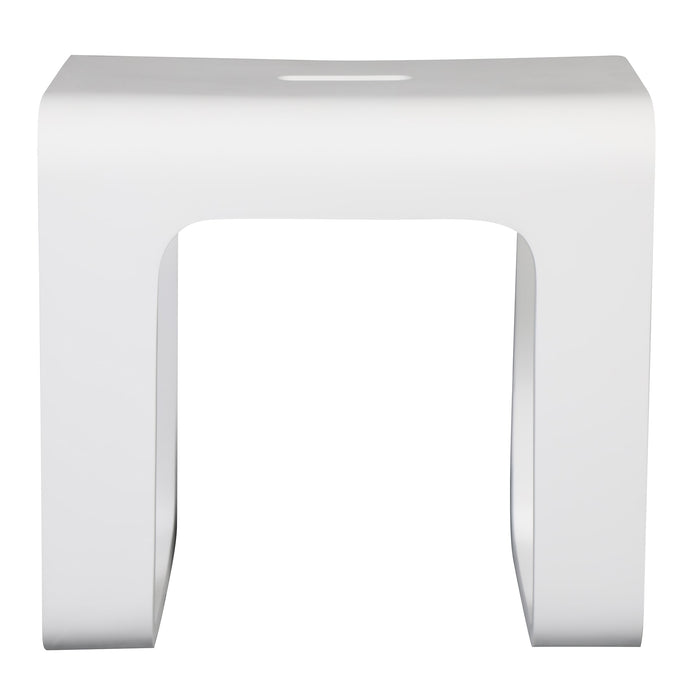 ALFI Brand ABST99 White Matte Solid Surface Resin Bathroom/Shower Stool