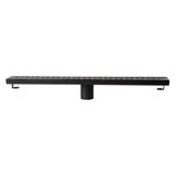ALFI Brand ABLD24C-BM 24" Black Matte Stainless Steel Linear Shower Drain with Groove Holes