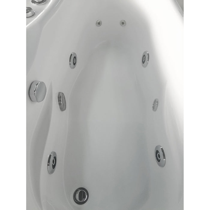EAGO AM175-R 5' White Acrylic Corner Whirlpool Bathtub - Drain on Right
