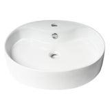 ALFI Brand ABC910 White Modern 22" Oval Above-Mount Ceramic Sink with Faucet Hole