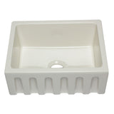 ALFI AB2418HS-B 24 inch Biscuit Smooth / Fluted Single Bowl Fireclay Farm Sink