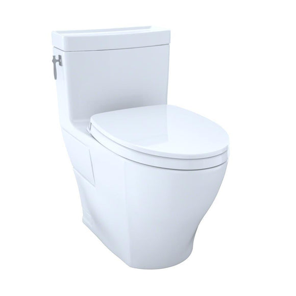 TOTO Aimes WASHLET+ One-Piece Elongated 1.28 GPF Skirted Toilet, Cotton White, SKU: MS626124CEFG#01