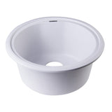 ALFI AB1717DI-W White 17" Drop-In Round Granite Composite Kitchen Prep Sink
