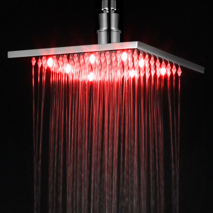 ALFI Brand LED8S-BN Brushed Nickel 8" Square Multi Color LED Rain Shower Head