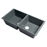 ALFI Brand AB3420UM-T Titanium 34" Undermount 2x Bowl Granite Comp Kitchen Sink